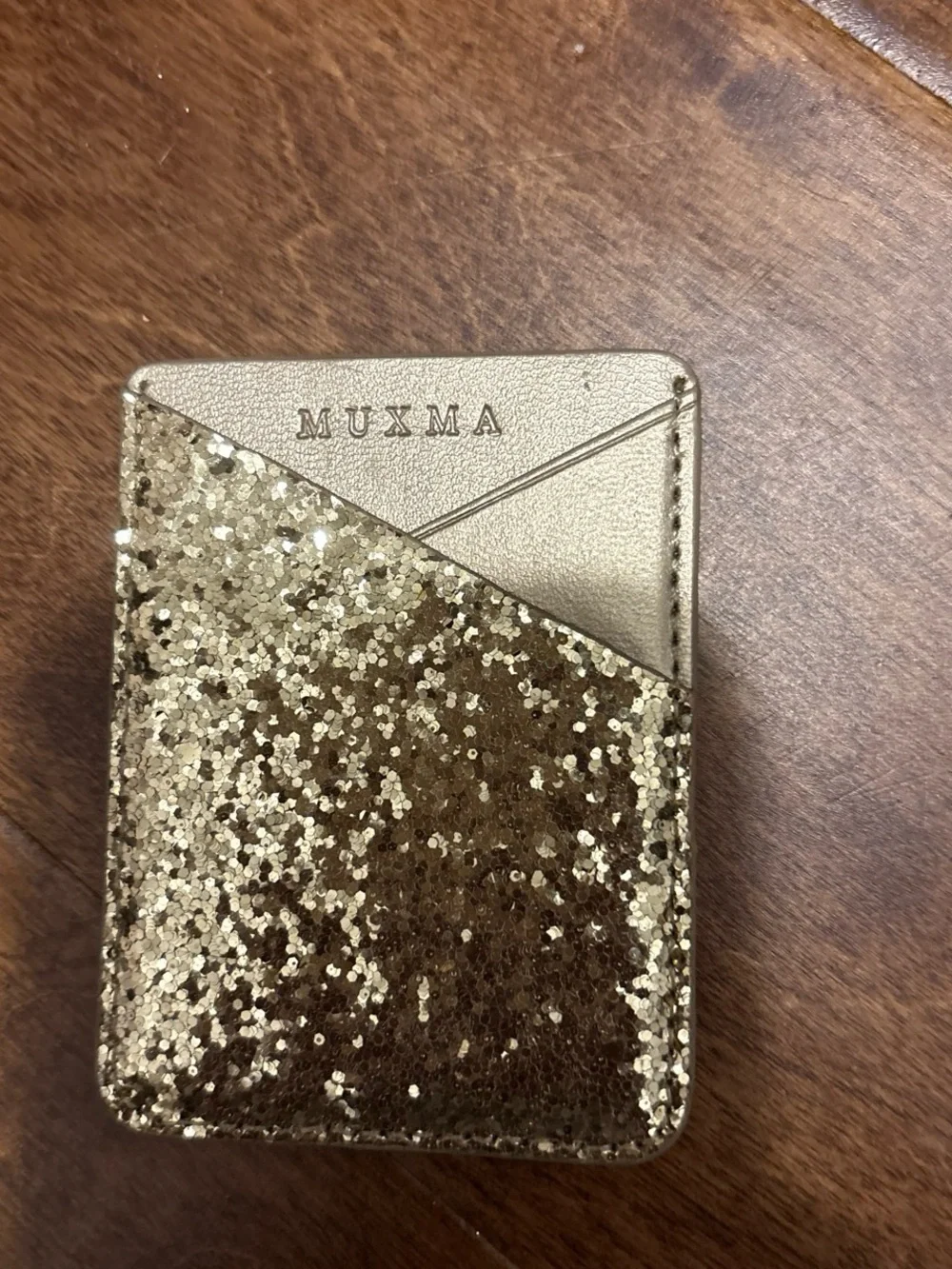 MUXMA Gold Glitter Card Holder